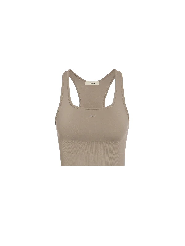 Women's Plant-Stretch Compressive Sports Bra—taupe