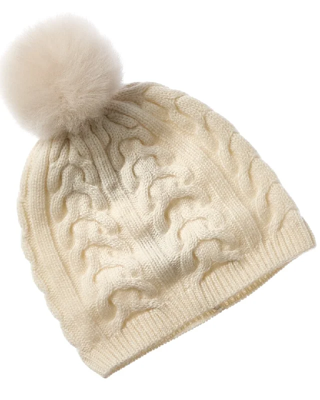 Amicale Cashmere Cable Knit Cashmere Hat