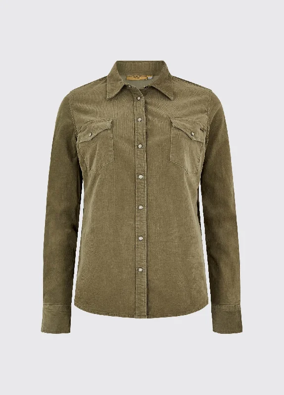 Angelica Pincord Shirt - Dusky Green