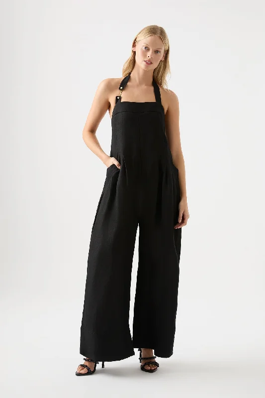 Neo Pleated Halter Jumpsuit