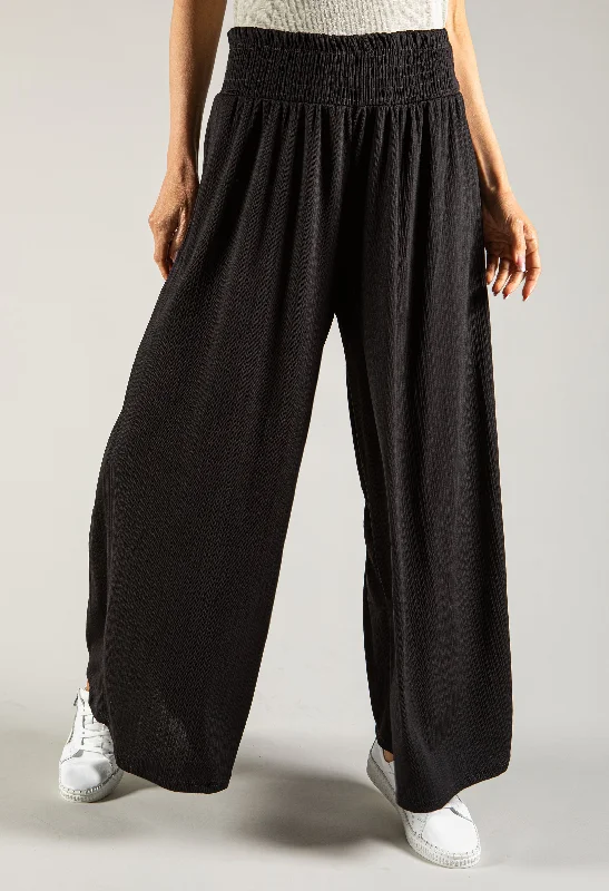 Fine Pleat Wide Leg Trouser