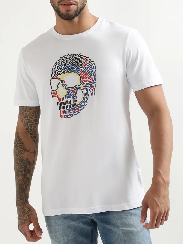 Antony Morato White Printed Slim Fit T-Shirt