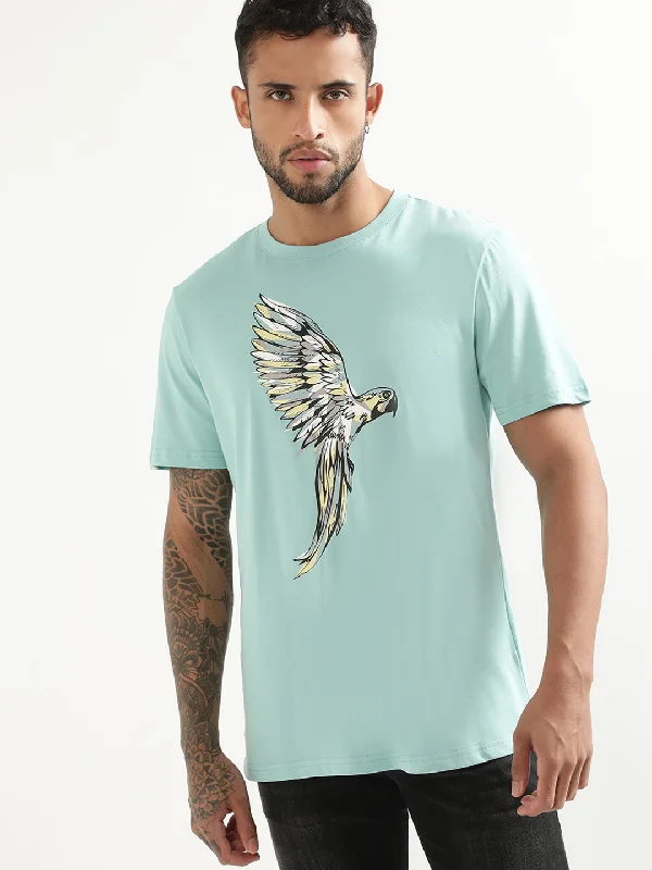 Antony Morato Blue Printed Regular Fit T-Shirt