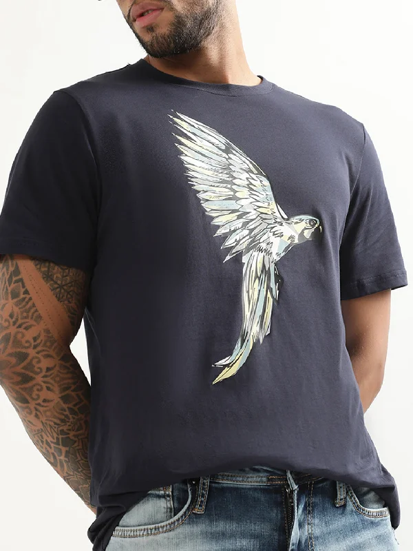 Antony Morato Blue Printed Regular Fit T-Shirt