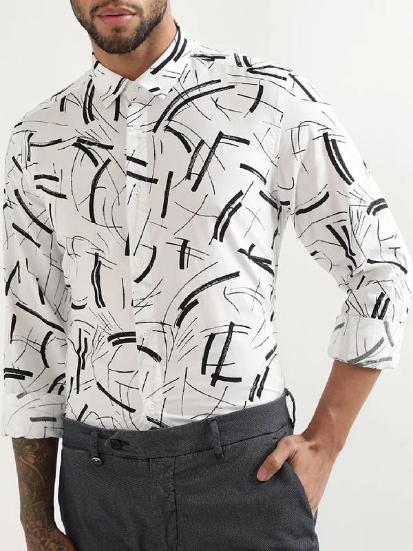 Antony Morato White Printed Regular Fit Shirt