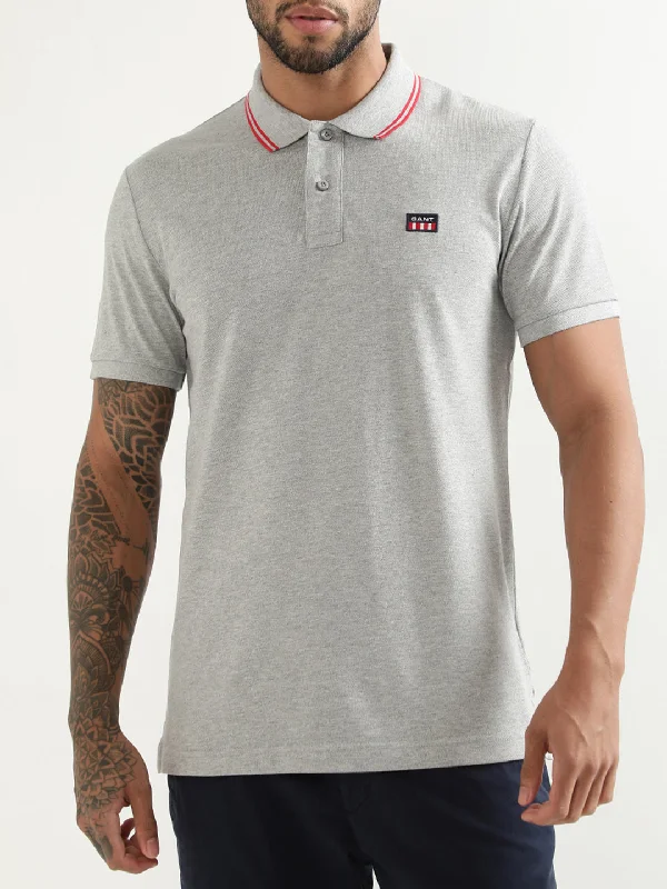 Gant Grey Regular Fit Polo T-Shirt