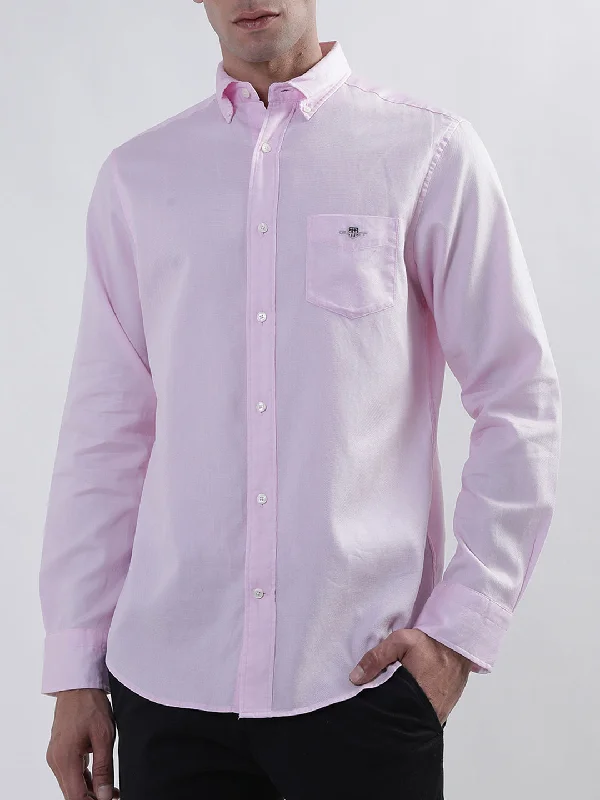 Gant Pink Honeycomb Weave Regular Fit Shirt