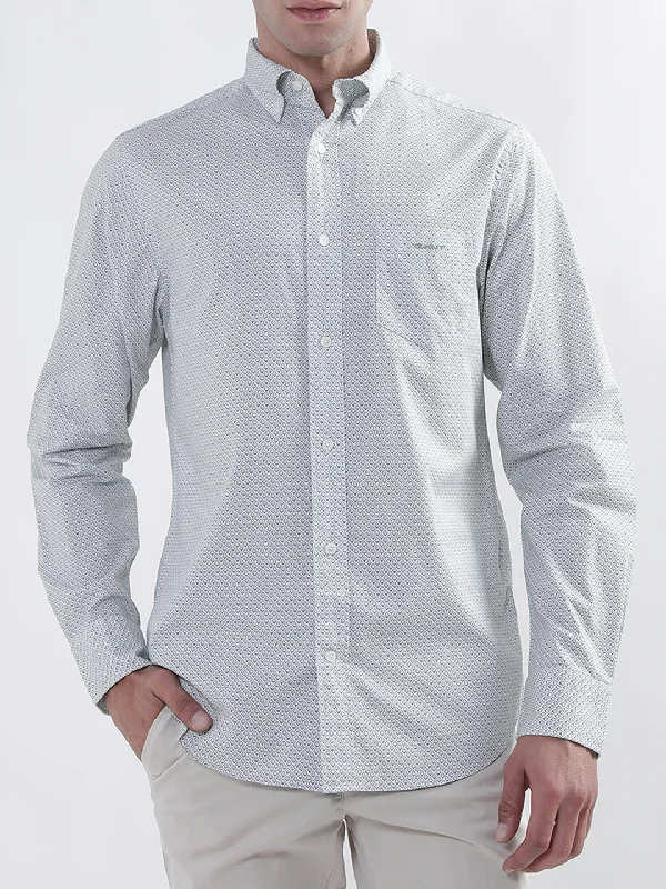 Gant Green Printed Regular Fit Shirt