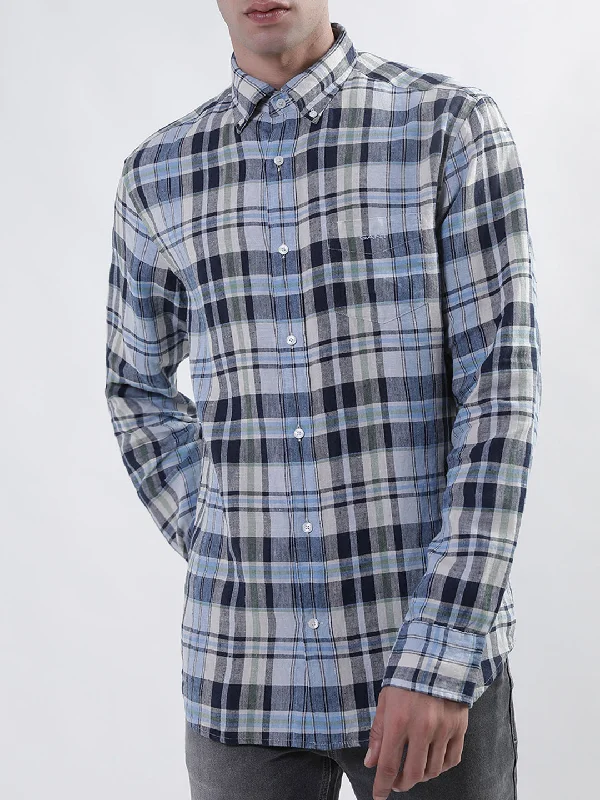 Gant Blue Checked Regular Fit Shirt