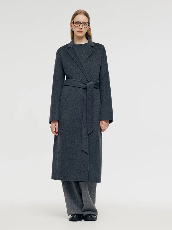 Wool Belted Women Overcoat