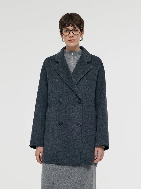 Wool Double-Breasted Women Coat