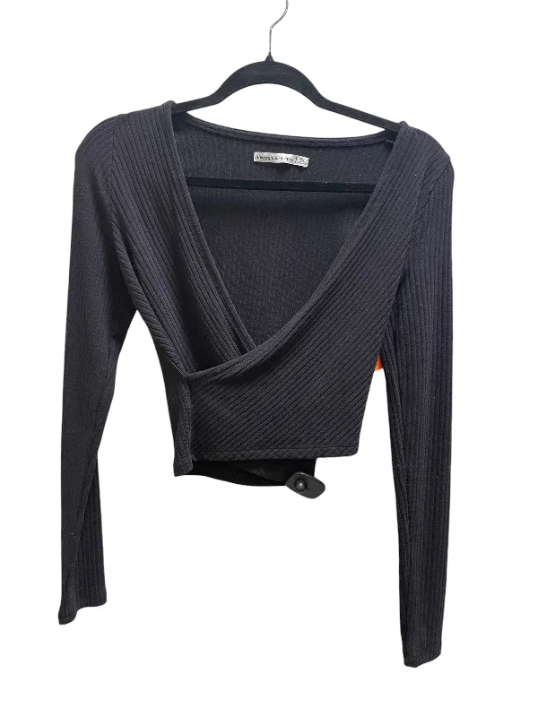 Top Long Sleeve By Abercrombie And Fitch In Black, Size: Xs