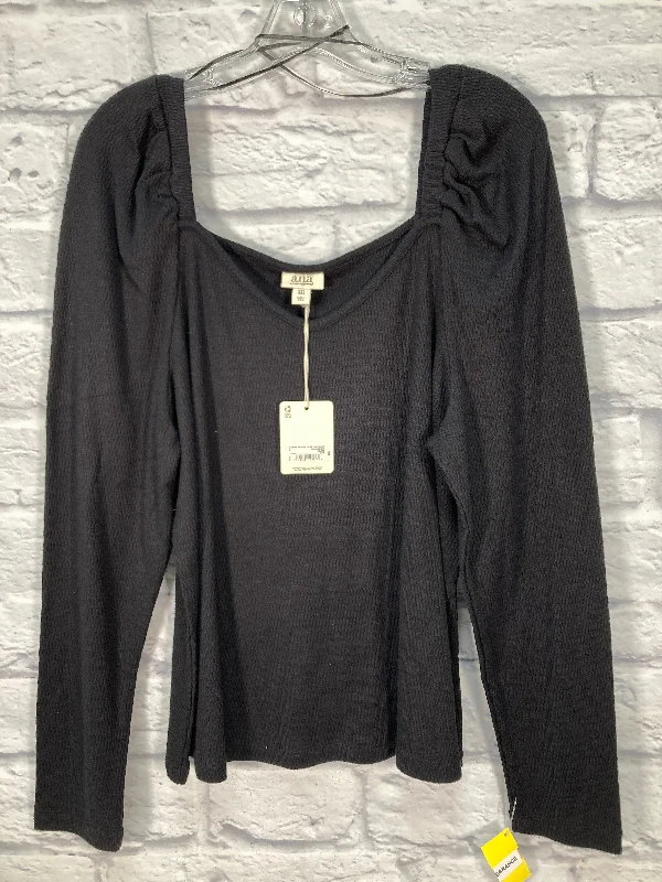 Top Long Sleeve By Ana In Black, Size: Xxl