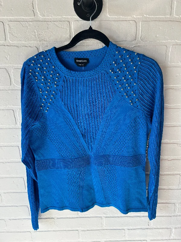 Top Long Sleeve By Bebe In Blue, Size: L