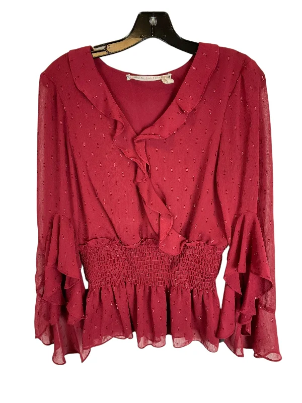 Top Long Sleeve By Chelsea And Violet In Red, Size: M