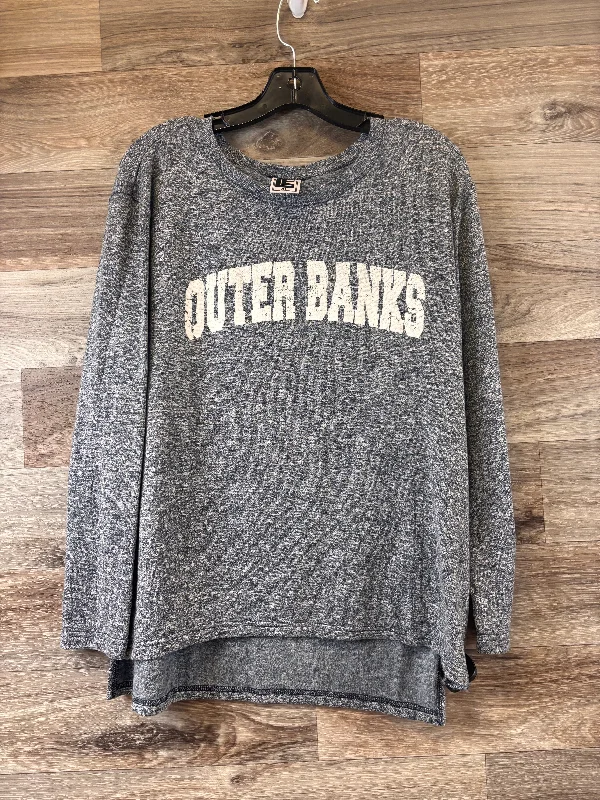 Top Long Sleeve By Clothes Mentor In Grey, Size: Xl