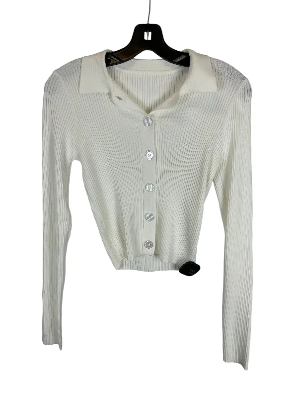 Top Long Sleeve By Clothes Mentor In White, Size: L