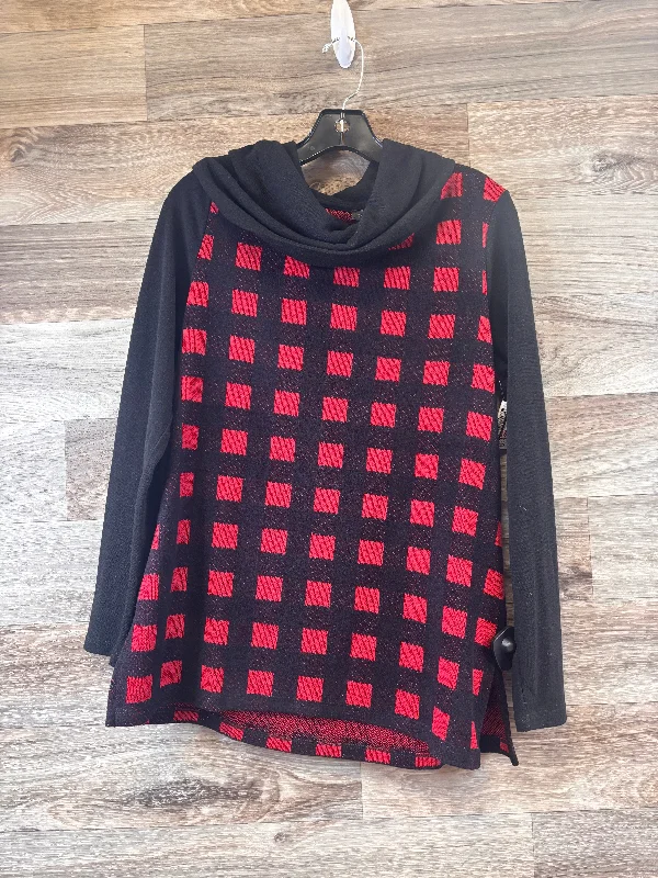 Top Long Sleeve By Talbots In Black & Red, Size: M