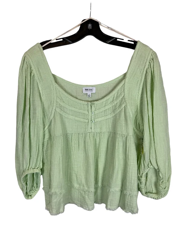 Top Long Sleeve By True Craft In Green, Size: L