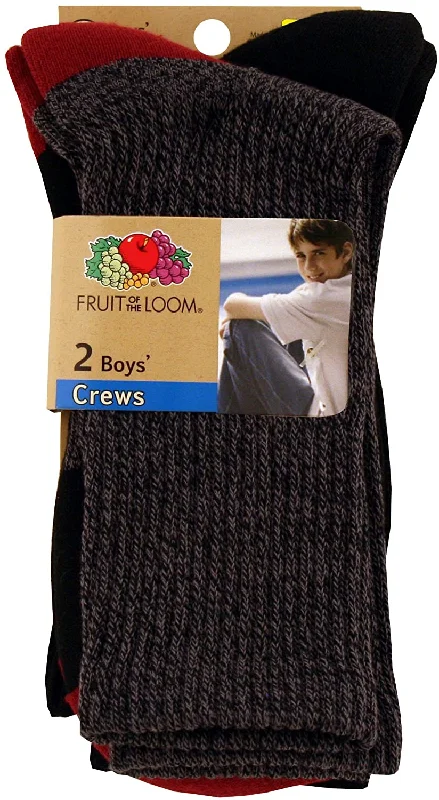 Fruit Of The Loom Boys 2 Pack Soft Rugged Crew Socks