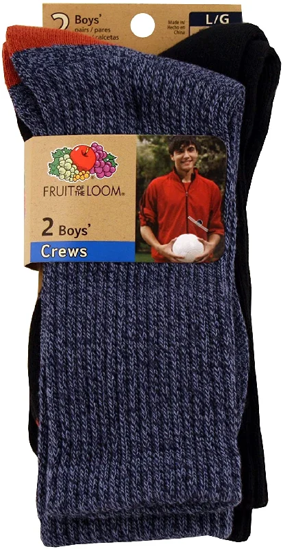 Fruit Of The Loom Boys Soft Cushioned Rugged Crew Socks 2 Pack