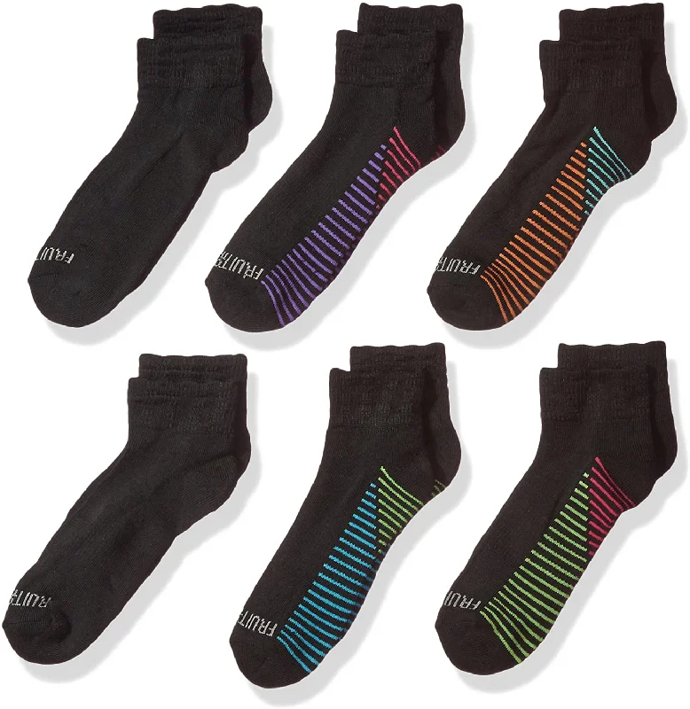 Fruit Of The Loom Girls 6 Pack Core Ankle Socks