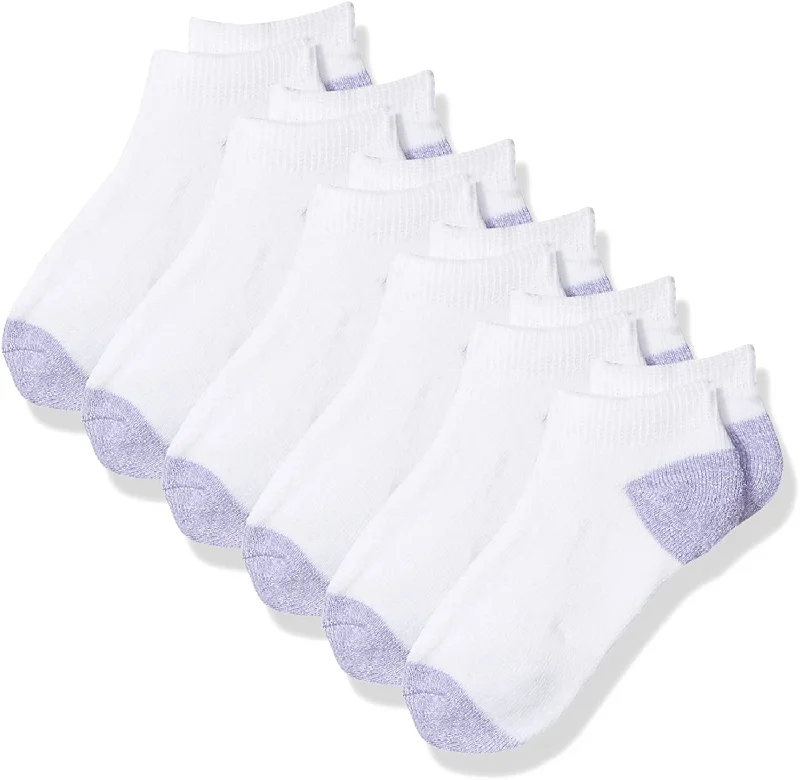 Fruit Of The Loom Girls 6 Pack Fresh Sense Low Cut Socks, L, White