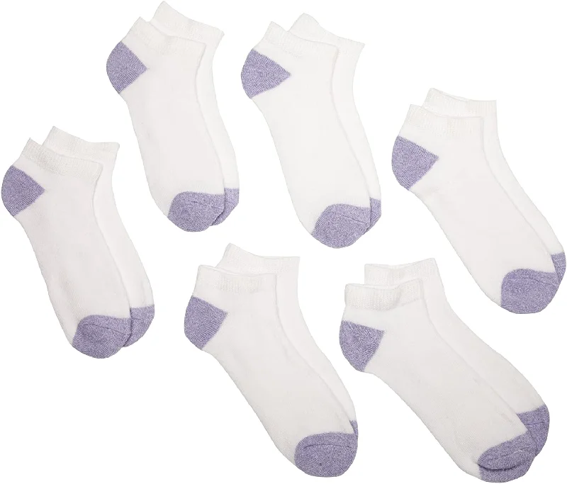 Fruit Of The Loom Girls 6 Pack No Show Socks