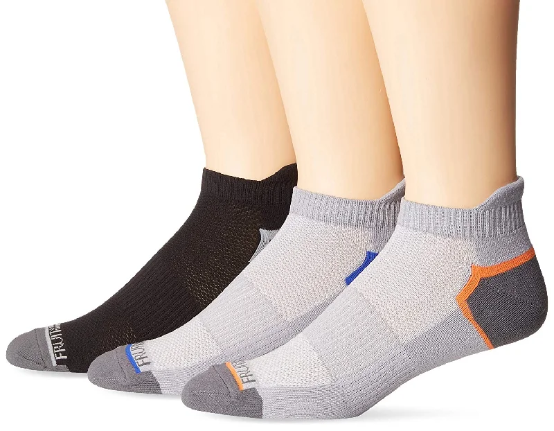 Fruit of the Loom Mens Breathable Nylon Low Cut Tab Socks 3 Pair