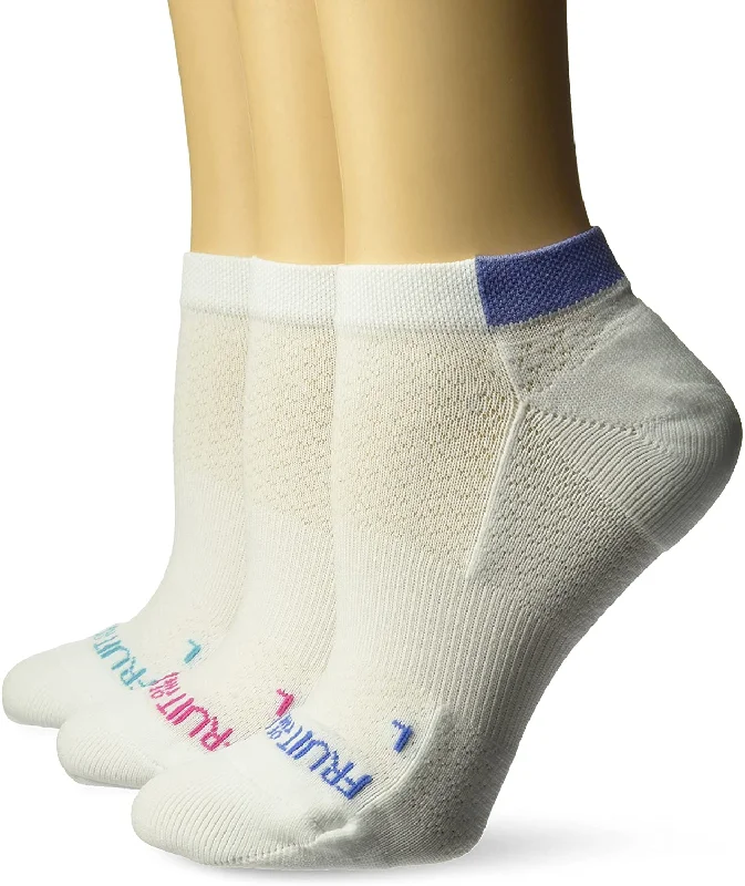 Fruit Of The Loom Womens 3 Pack Fit for Me Breathable No Show Socks