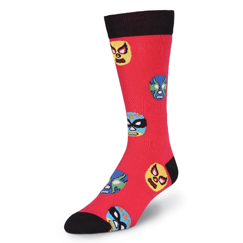 K. Bell Mens Luchadores Masks Crew Socks